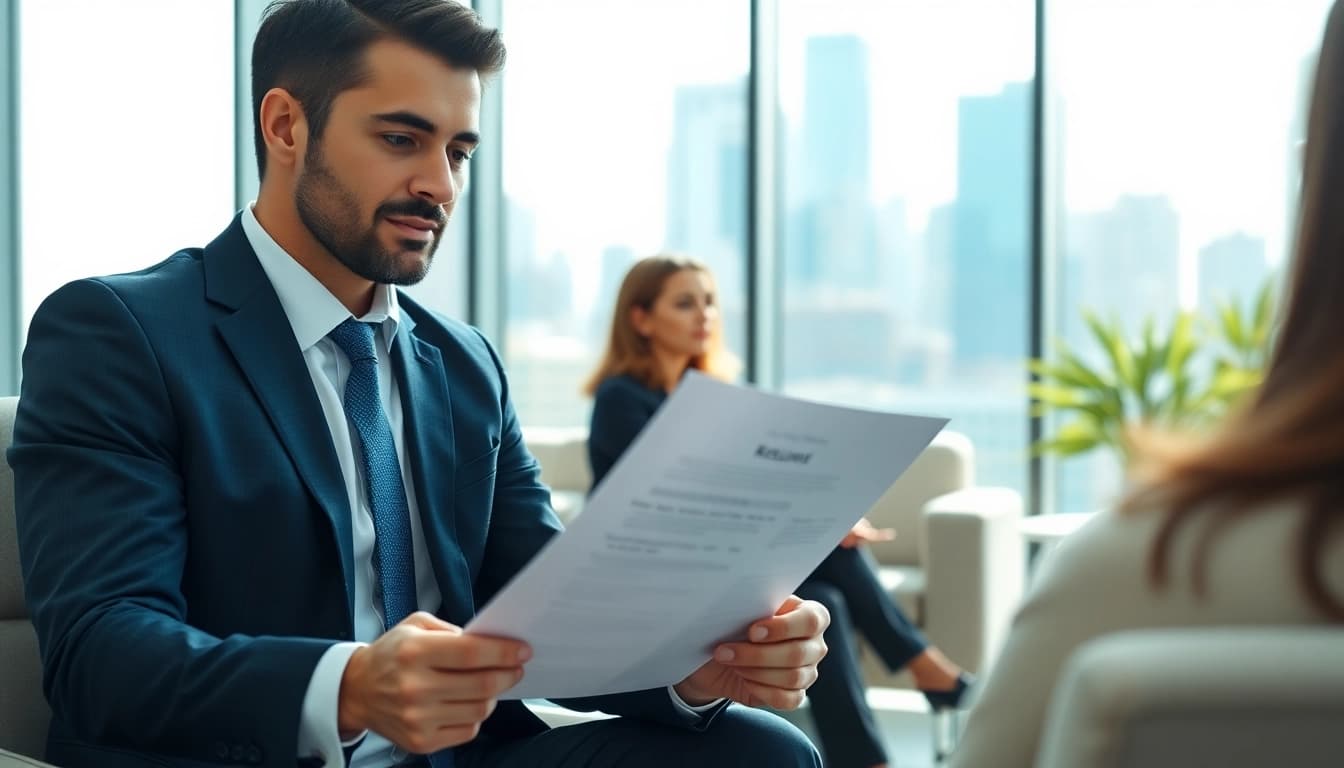 Headhunter Schweiz in einem modernen Büro während eines Vorstellungsgesprächs.