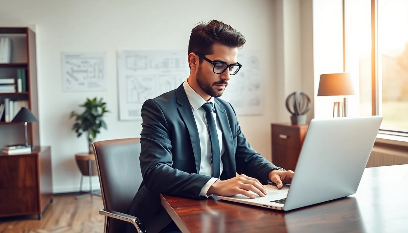 Headhunter Ingenieure bei der Arbeit in einem modernen Büro, umgeben von technischen Plänen und Bewerbungsunterlagen.