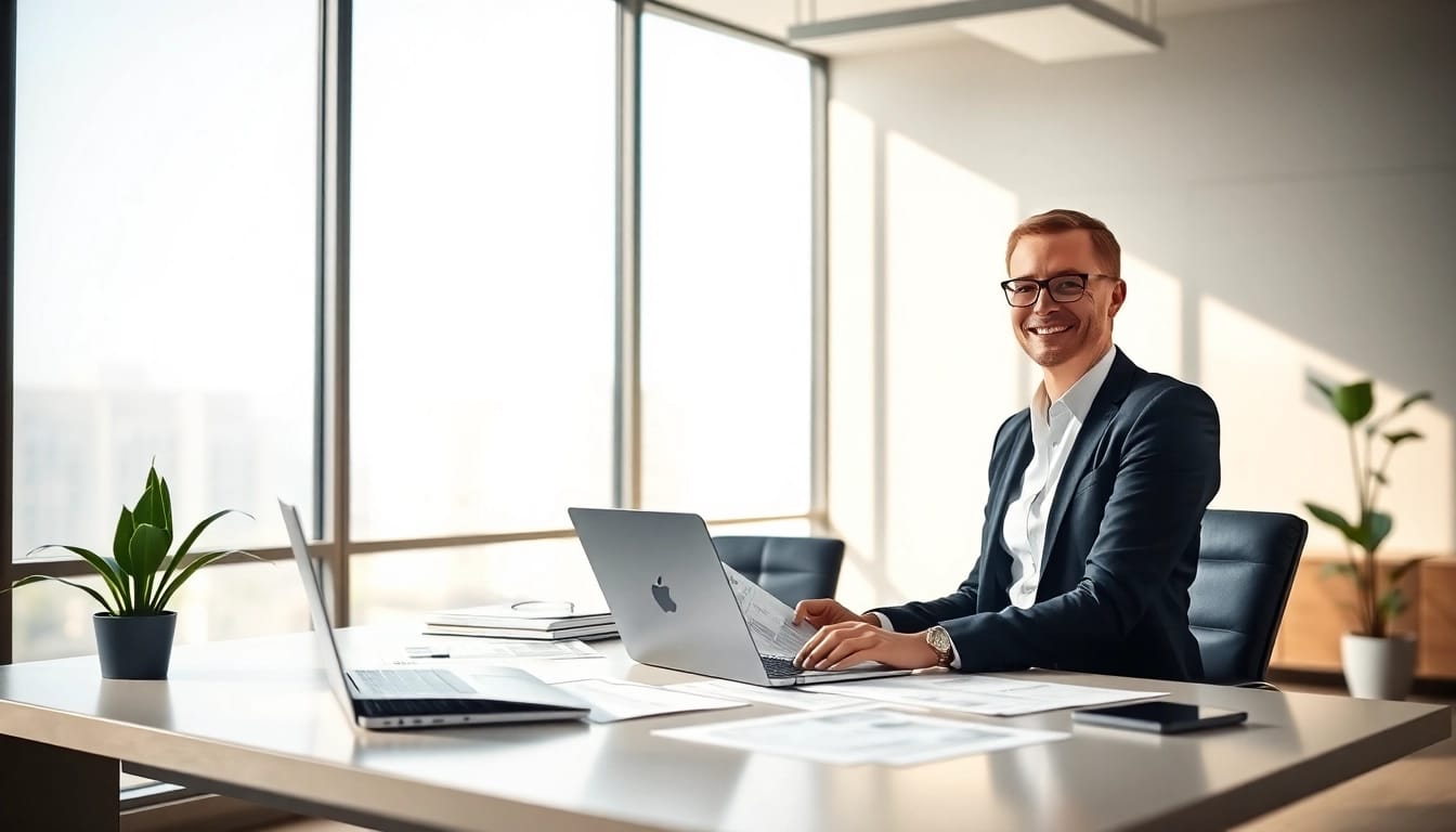Immobilienmakler Frankfurt Sachsenhausen zeigt professionelle Beratungen in einem modernen Büro.