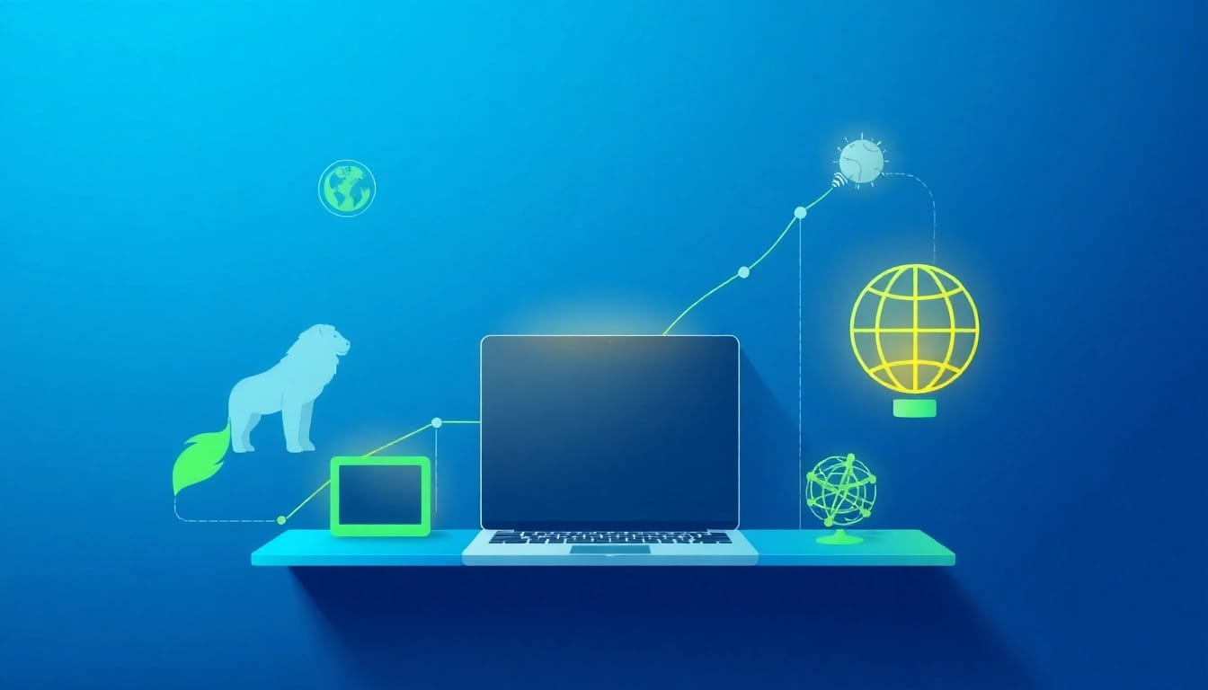 Visualisieren Sie den Web-Rang mit einer modernen Infografik zu Ranking-Daten und Optimierungssymbolen.