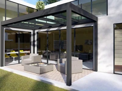 Elegante Terrassenüberdachung Krefeld von Glasbau West