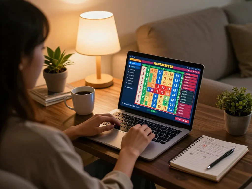 Engaging in lô đề online gameplay at home with strategic notes and cozy atmosphere