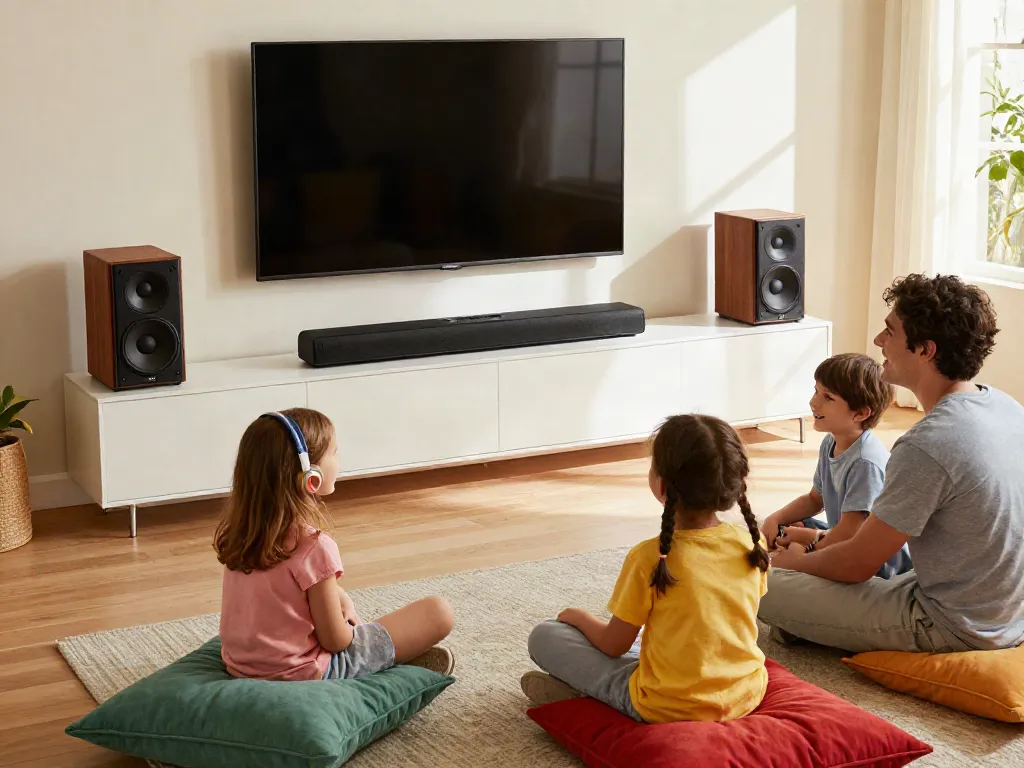 Enjoying Vision Speaker Price in a cozy family living room.