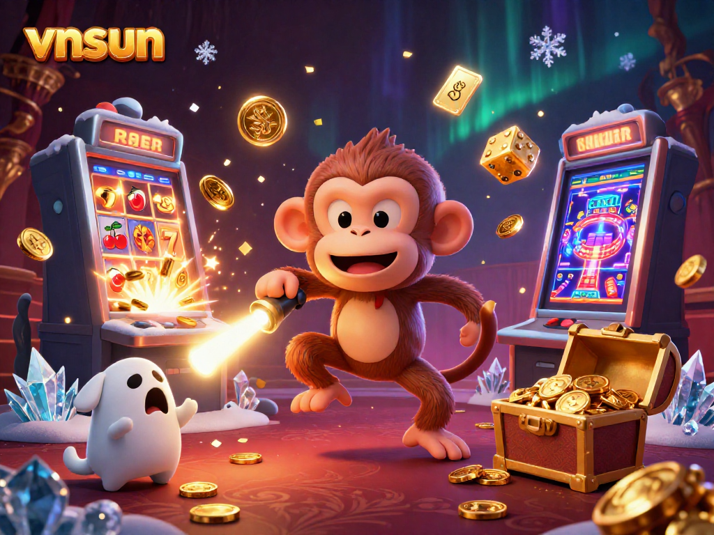 Experience the excitement of vnsun with a mischievous monkey and exciting casino elements