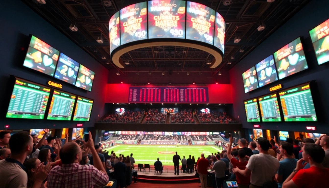 Explore neue wettanbieter deutsche lizenz with an engaging visual of a vibrant sportsbook atmosphere.