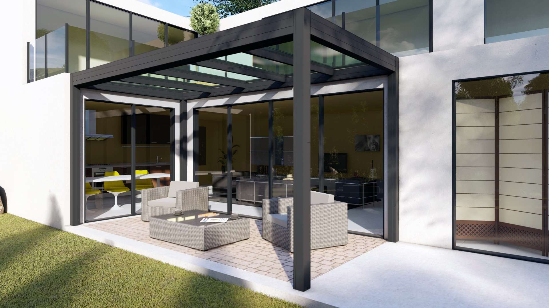 Elegante Terrassenüberdachung Krefeld von Glasbau West