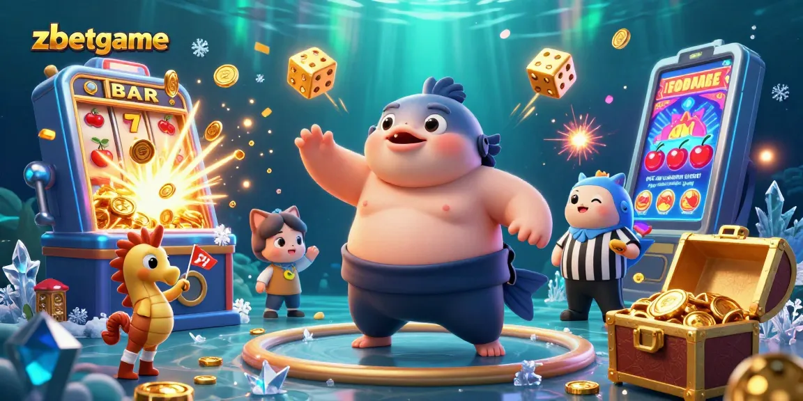 Join the excitement at zbetgame with a thrilling underwater casino scene featuring dynamic characters and overflowing jackpots.