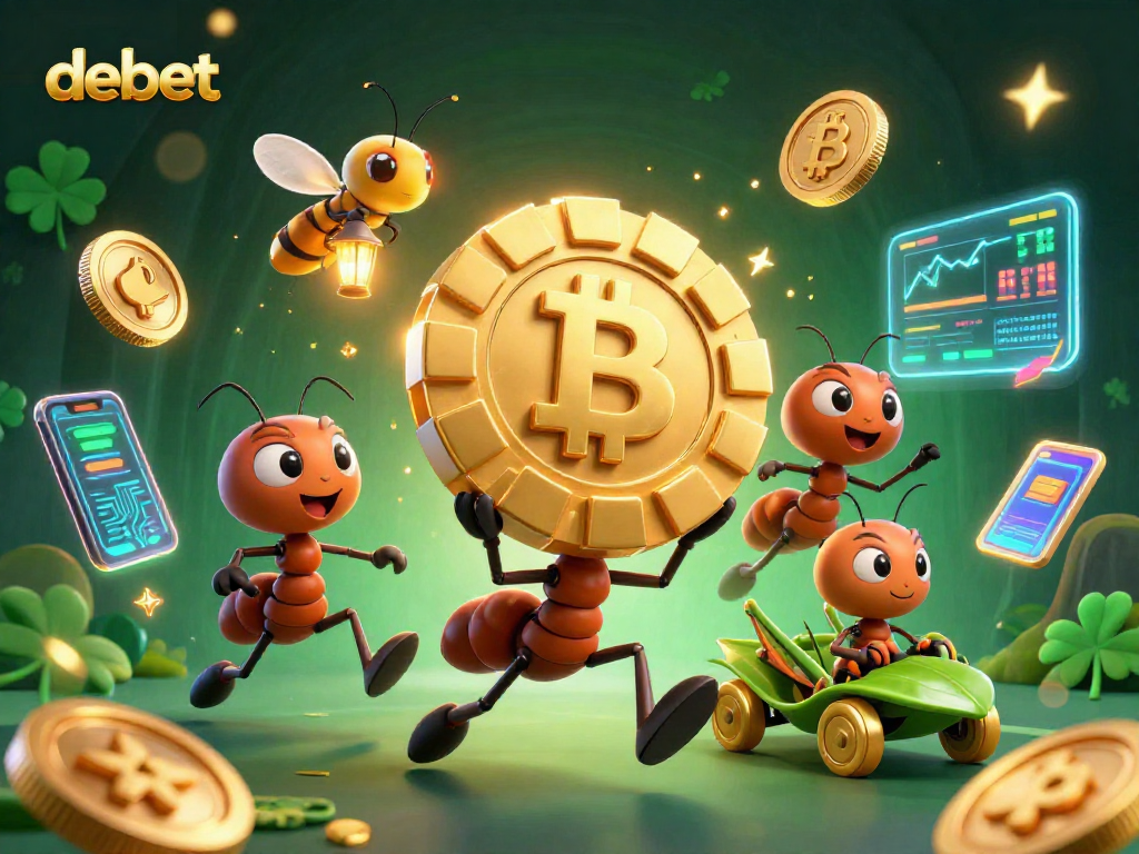Experience debet with a dynamic heist scene showcasing ants and gaming elements in a rich illustration.
