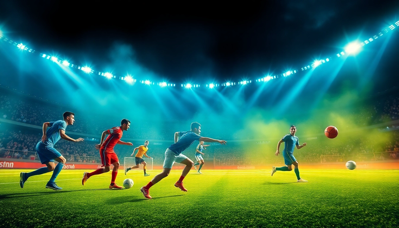 Entdecken Sie die besten Wettanbieter ohne Ausweis in einer spannenden Sportszenenkomposition.