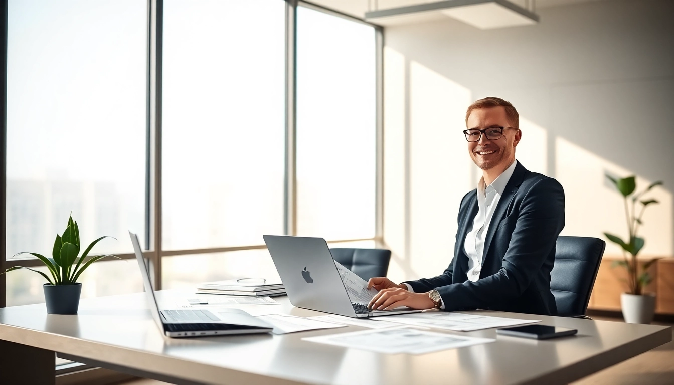 Immobilienmakler Frankfurt Sachsenhausen zeigt professionelle Beratungen in einem modernen Büro.