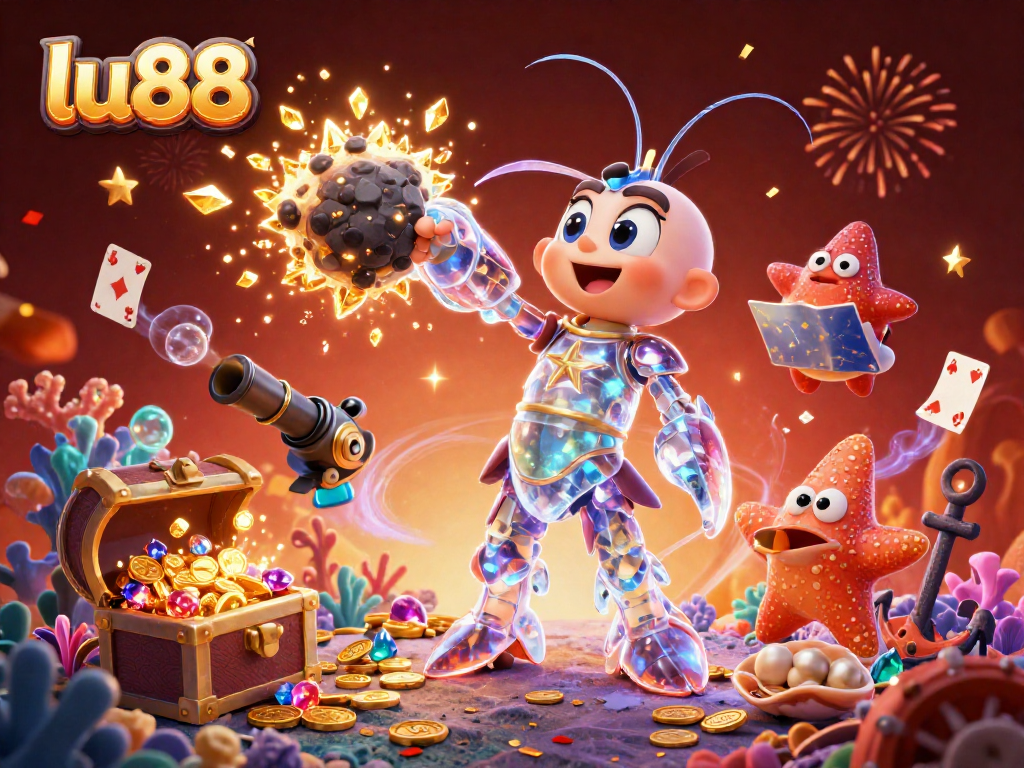 Experience high-stakes adventures at lu88 with a galactic samurai and sparkling treasures in a vibrant underwater casino scene.