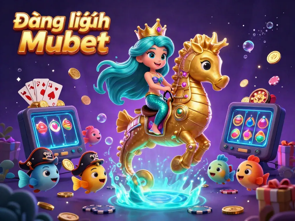 Engage in Đăng nhập Mubet with our illustrated online casino scene featuring vibrant characters and exciting gaming elements.