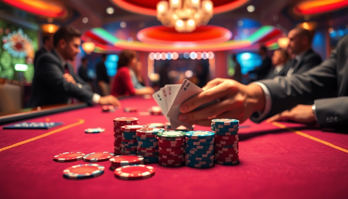 Erlebe die Spannung bei casinospielen.de mit einem professionellen Spieltisch und lebhaften Chips.