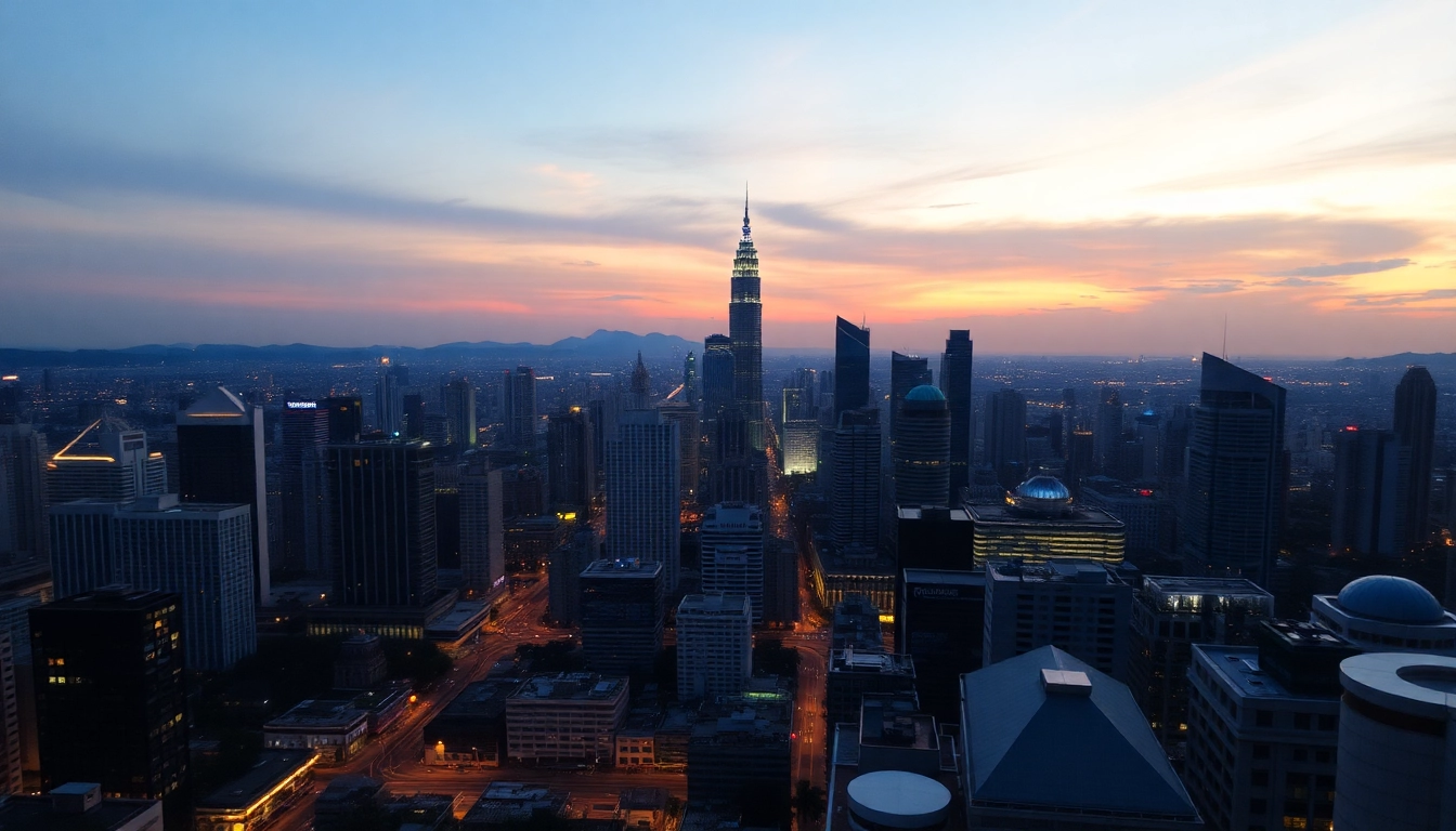 Visualisieren Sie SEO.my durch die beeindruckende Skyline von Kuala Lumpur bei Sonnenuntergang, ein Symbol für Wachstum und Erfolg.