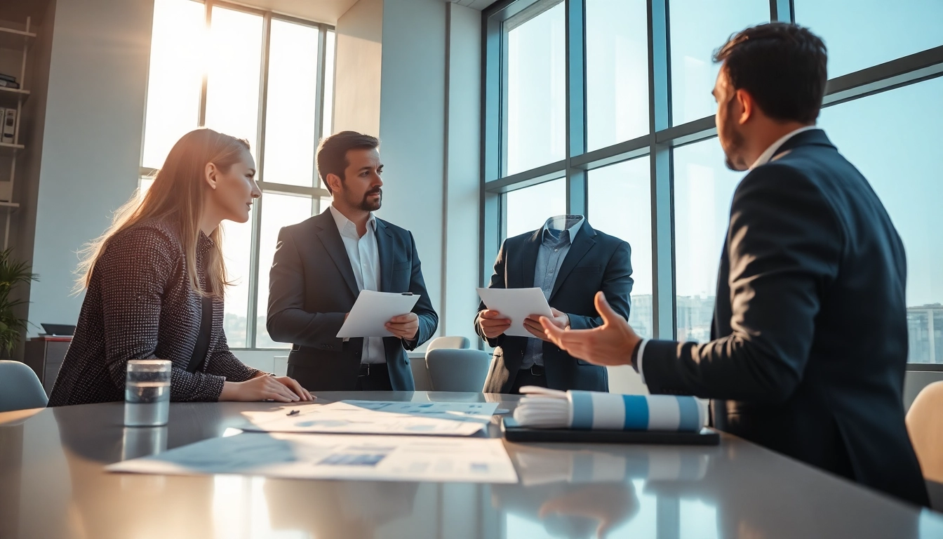 Headhunter Ingenieure beraten über Rekrutierungsstrategien in einem modernen Büro.
