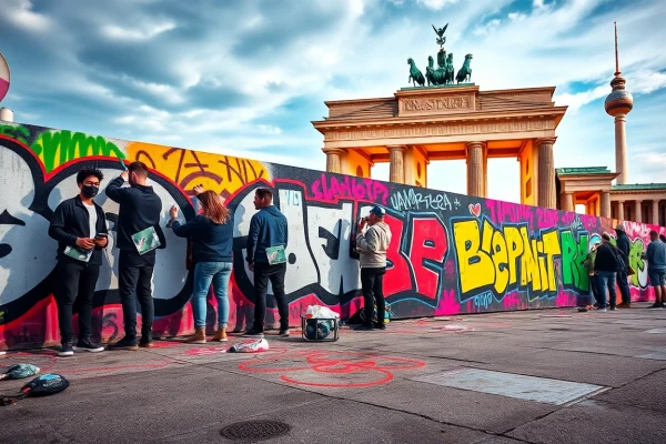 Explore colorful street art and vibrant artists at a Graffiti Berlin mural painting.