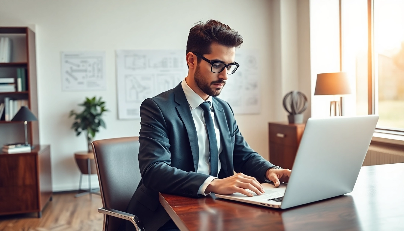 Headhunter Ingenieure bei der Arbeit in einem modernen Büro, umgeben von technischen Plänen und Bewerbungsunterlagen.