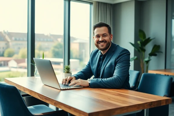 Professioneller Headhunter Heidelberg arbeitet kreativ in modernem Büro.