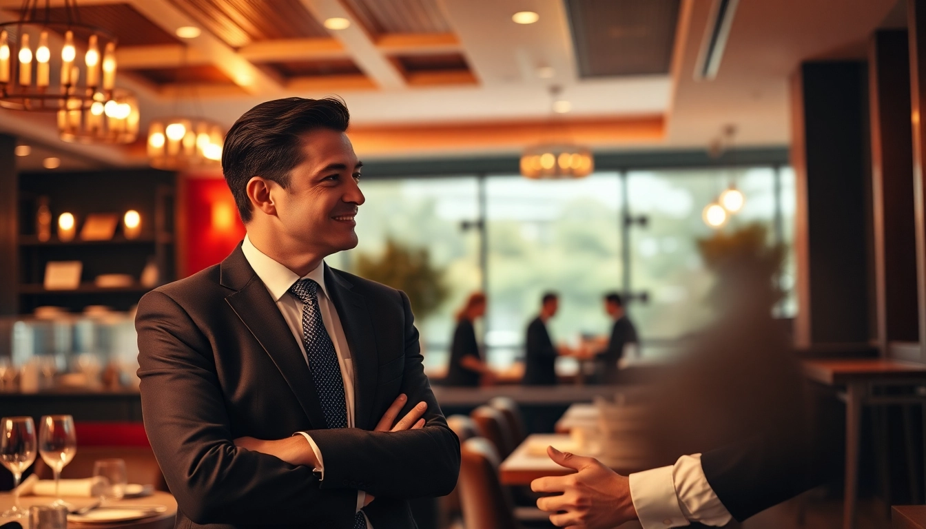 Headhunter Gastronomie engaged in a productive conversation in a modern restaurant.