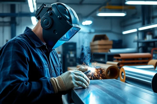 Professioneller Mechaniker repariert eine Felge schweißen München in einer modernen Werkstatt.