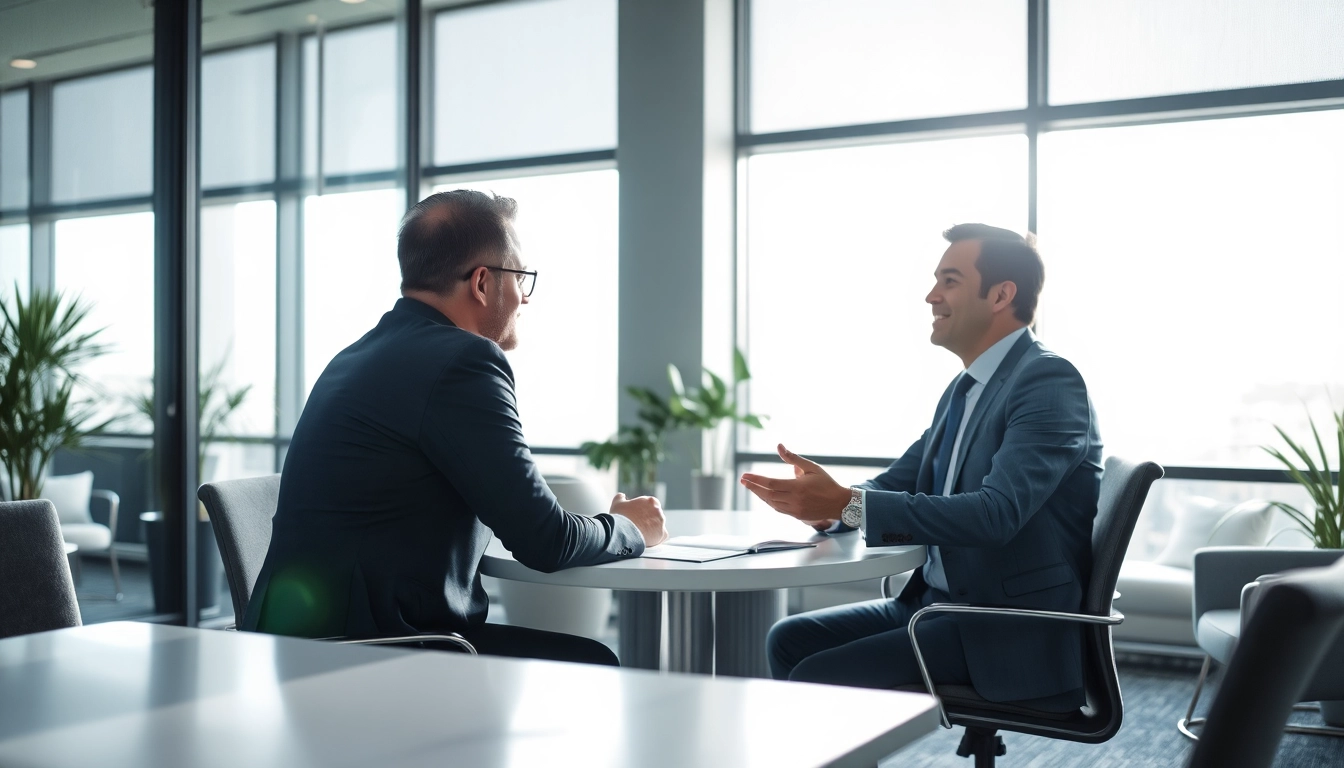 Headhunter Erfurt führt professionelles Bewerbungsgespräch in modernem Büro mit natürlichem Licht.