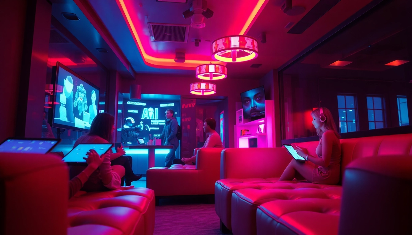 Engaging in immersive porn ai chat with realistic AI characters in a cozy digital space.