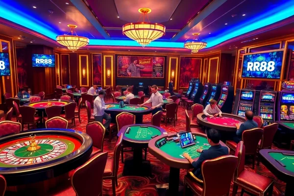 RR88 players enjoy vibrant casino tables and engaging online gaming adventures.