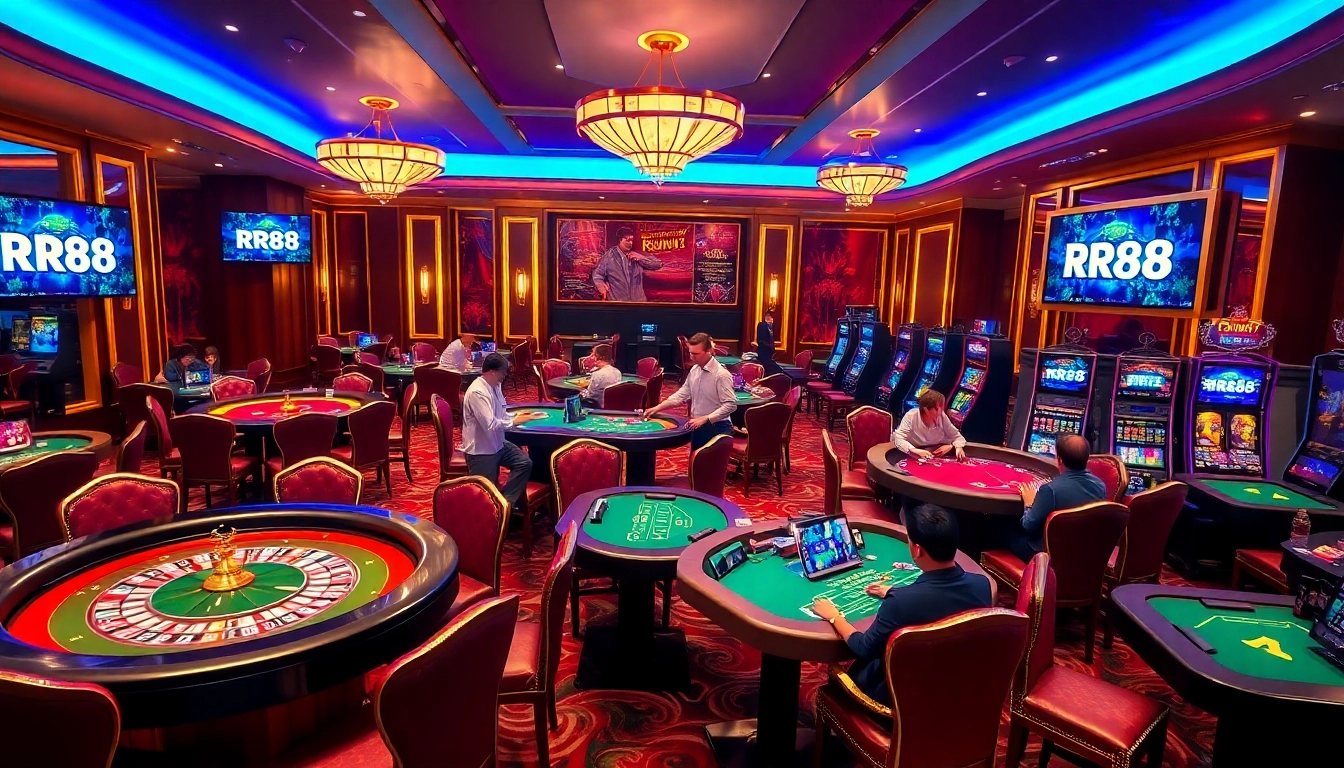 RR88 players enjoy vibrant casino tables and engaging online gaming adventures.