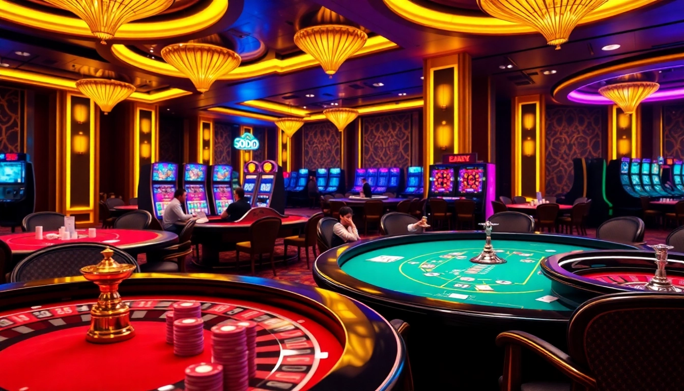 SODO 66 casino gaming experience with vibrant tables, colorful chips, and exciting action.