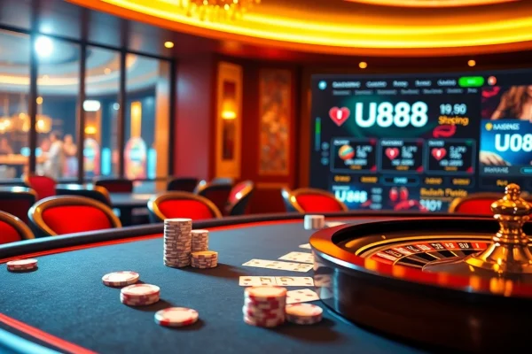 Experience the excitement of gambling at UU88 with thrilling poker games and casino visuals.