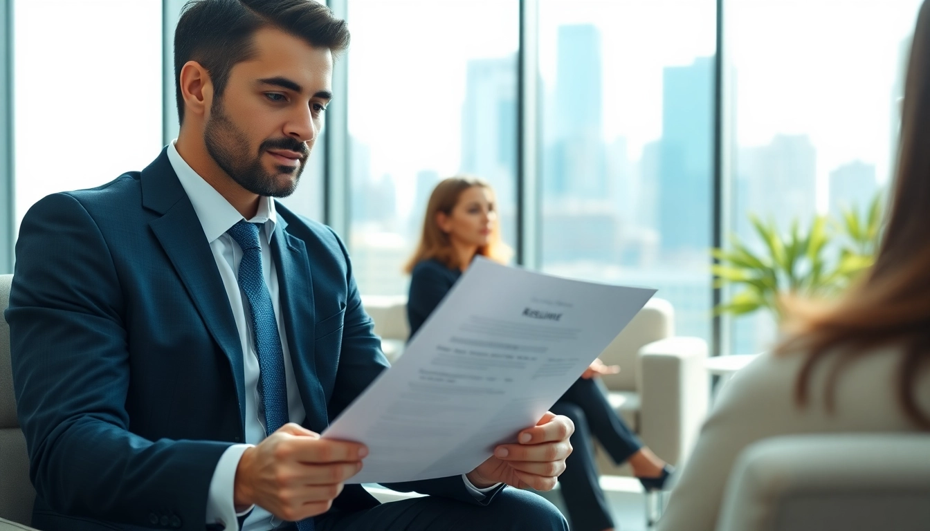 Headhunter Schweiz in einem modernen Büro während eines Vorstellungsgesprächs.