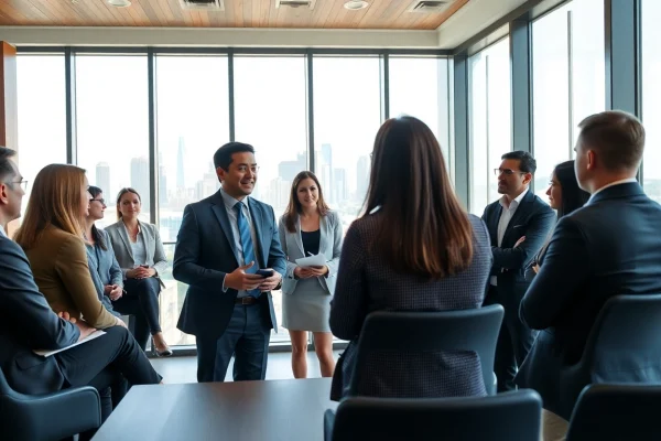 Headhunter Schweiz conducting interviews in a bright, modern office.