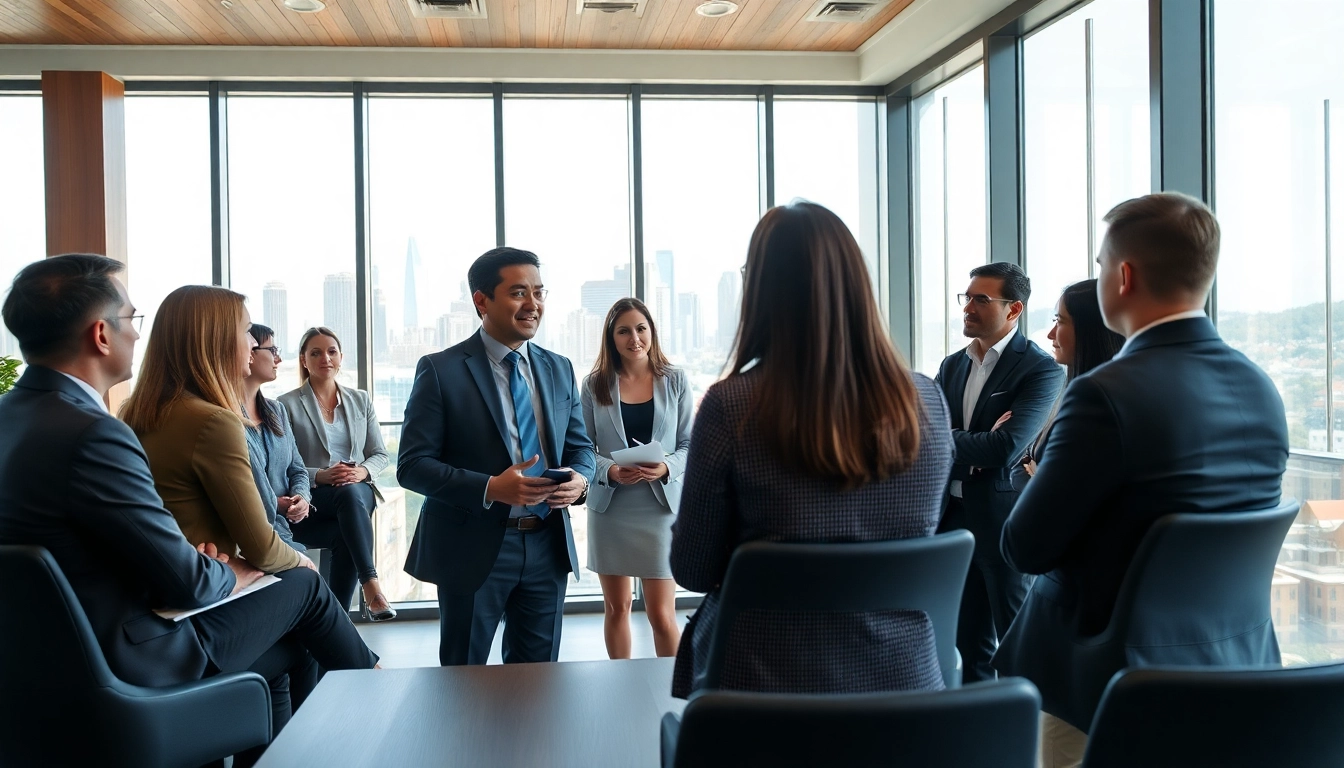 Headhunter Schweiz conducting interviews in a bright, modern office.