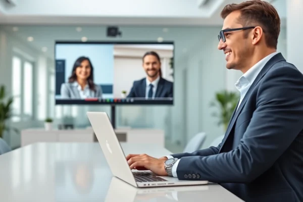 Headhunter IT führt ein Gespräch mit einem Kandidaten in moderner Büroumgebung.