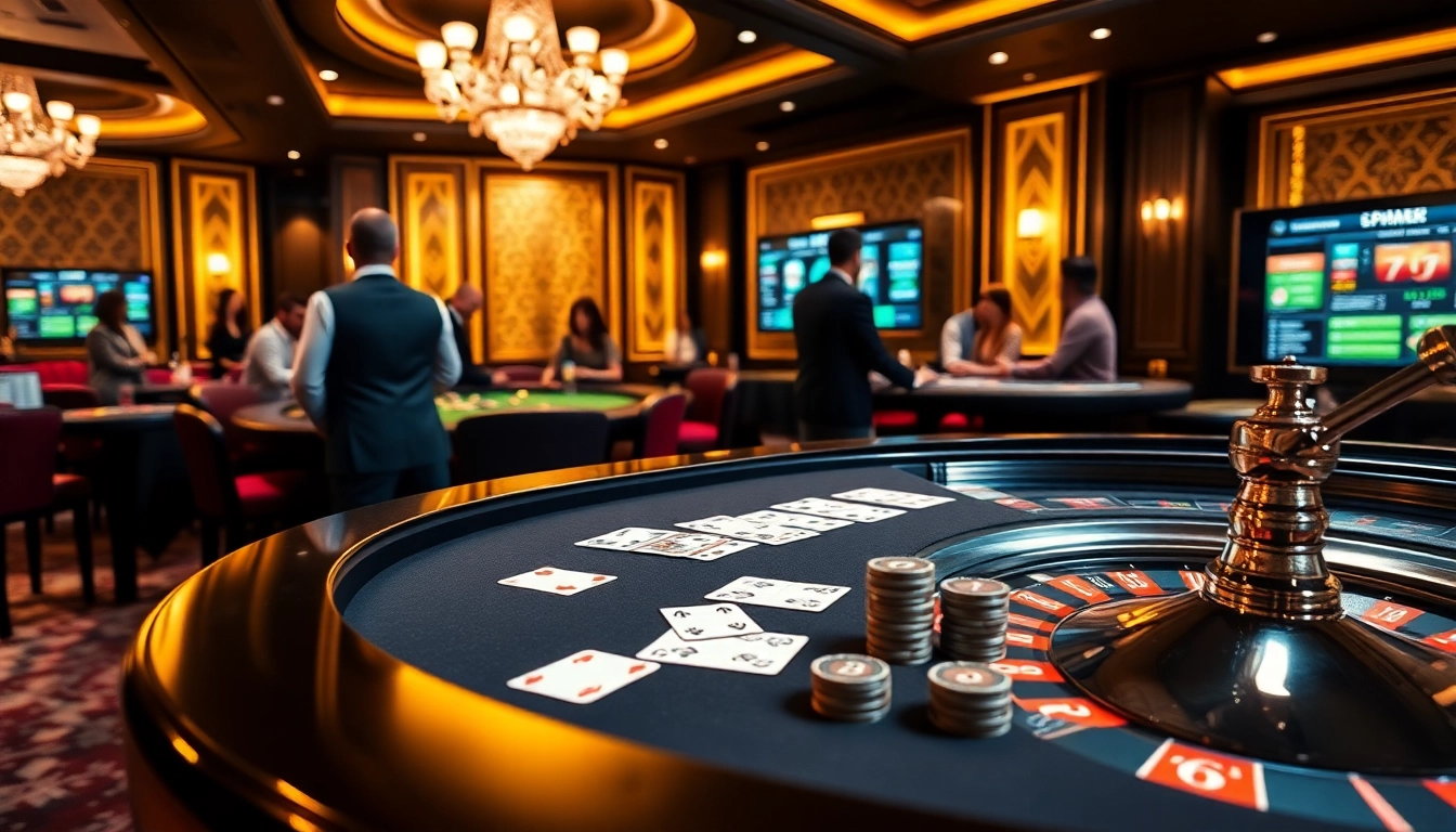 Exciting scene of tỷ lệ cá cược bóng đá being analyzed at a luxurious poker table with betting chips.