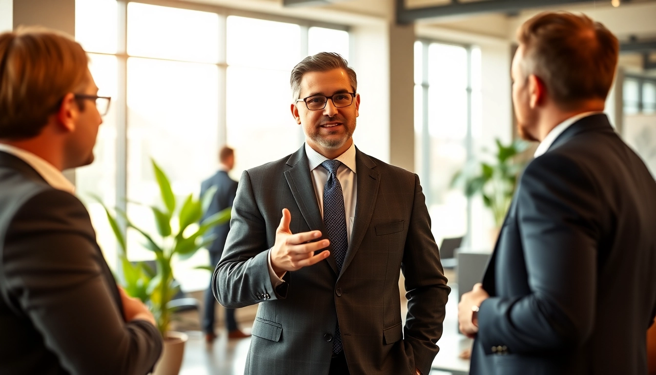 Headhunter Schweiz führt ein professionelles Gespräch im modernen Büro.
