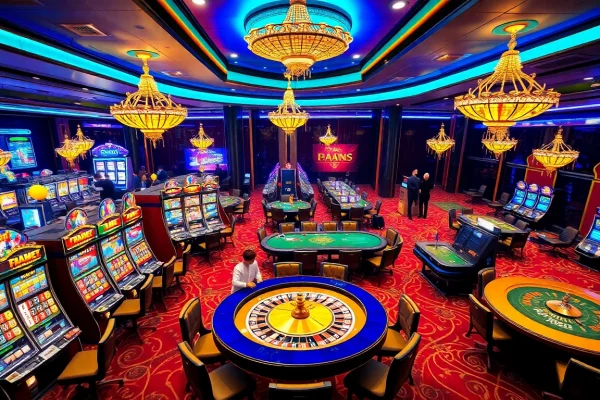 Engaged players enjoying the thrilling atmosphere at Trang Chủ 789club's vibrant casino.