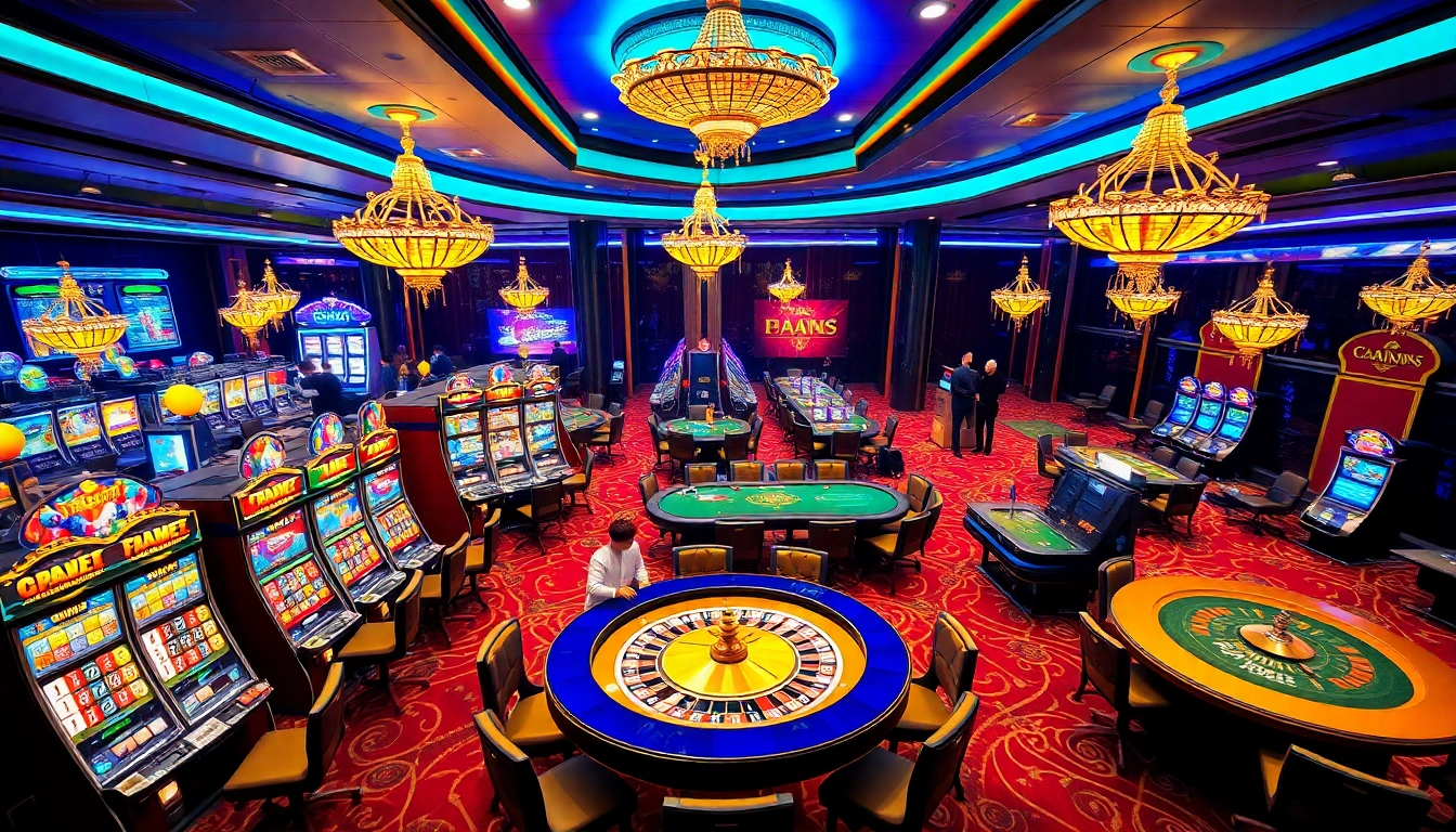 Engaged players enjoying the thrilling atmosphere at Trang Chủ 789club's vibrant casino.