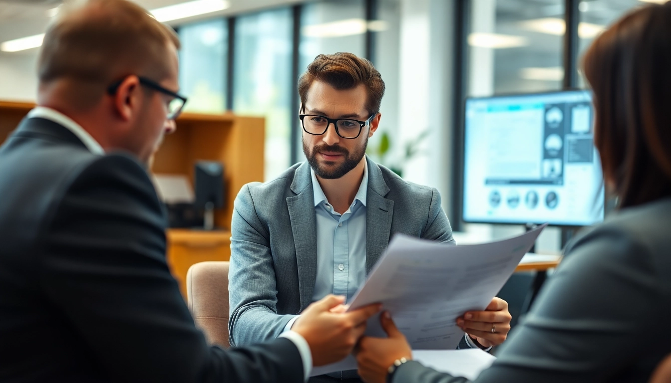 Headhunter Ingenieure analysiert Lebensläufe in einem modernen Büro.