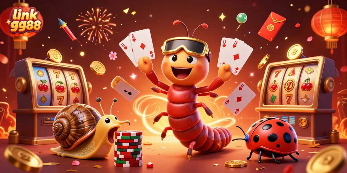 Engage with the vibrant world of link gg88 as cartoon characters celebrate casino games with intricate details and lively atmosphere.