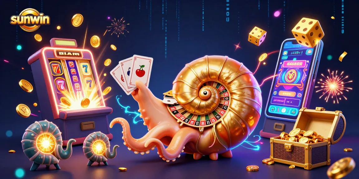 Experience the thrilling sunwin casino scene with a giant nautilus and vibrant rewards.